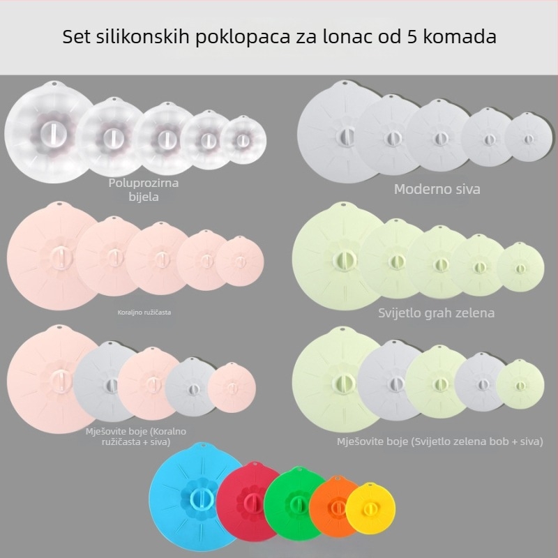 Set silikonih poklopaca za očuvanje svježine – otporni na mikrovalnu, čvrsto zatvaranje za zdjele, perivi i ponovno upotrebljivi