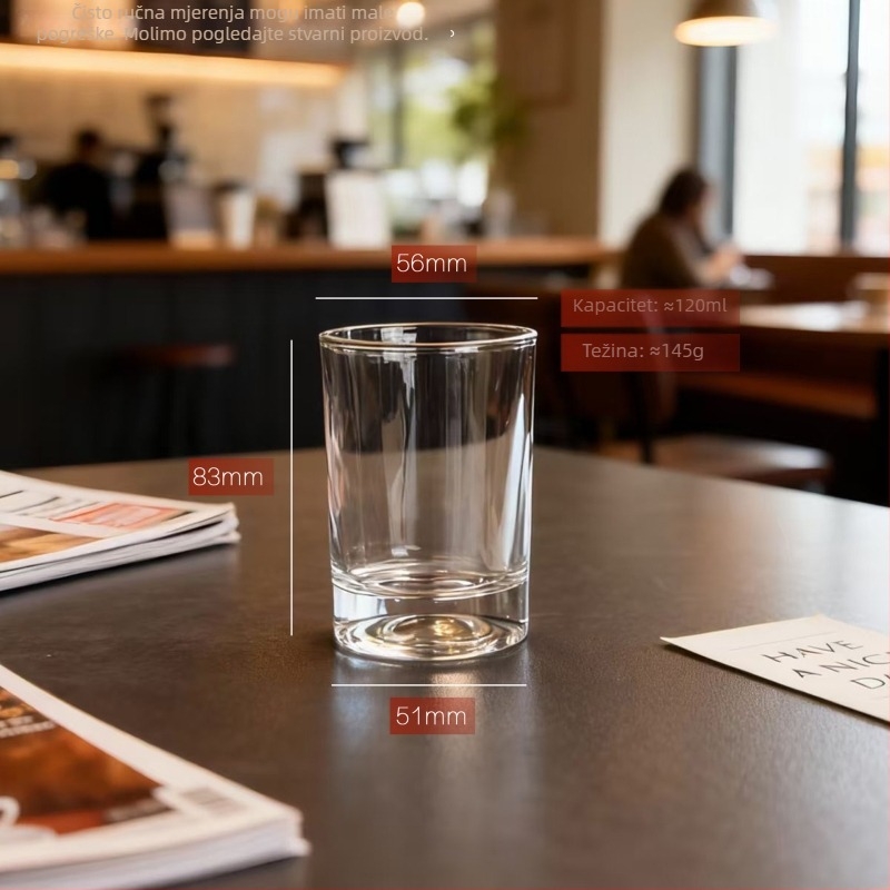 Čaša otporna na visoke temperature od stakla, cilindrična, bez ručke, 6-dijelni set, za vodu, mlijeko, sok i čaj – za restorane i kućnu upotrebu