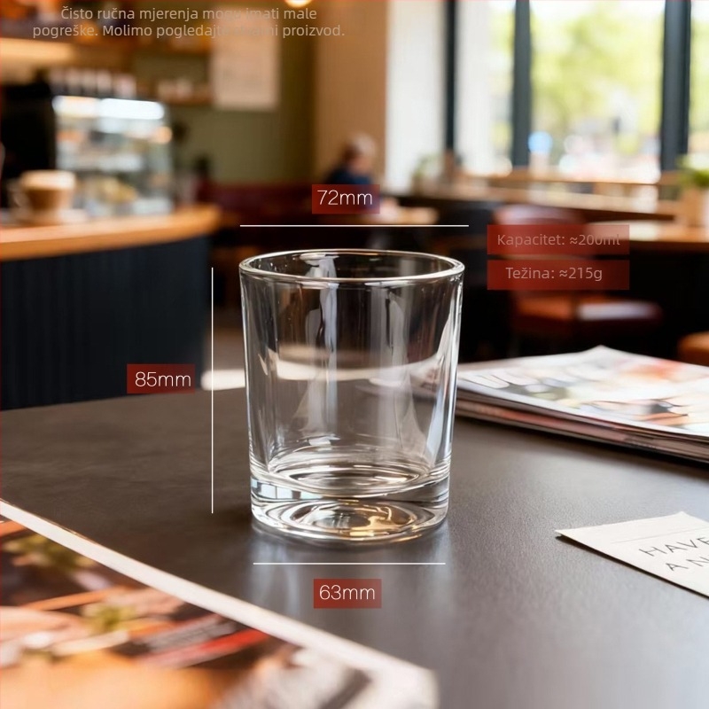 Čaša otporna na visoke temperature od stakla, cilindrična, bez ručke, 6-dijelni set, za vodu, mlijeko, sok i čaj – za restorane i kućnu upotrebu