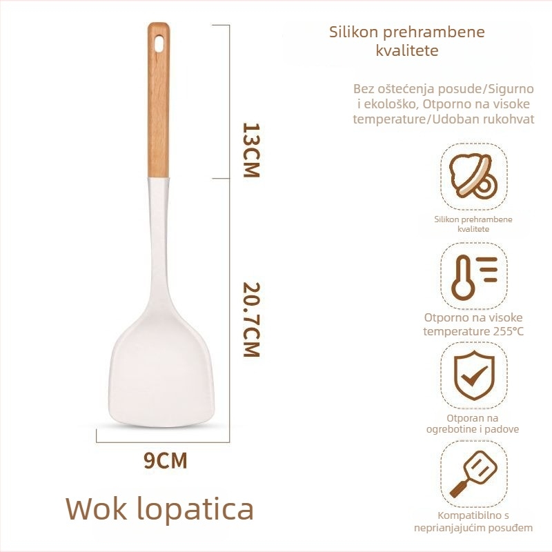 Tiganj od Maifan kamena, neprianjajući, ravno dno, kompatibilan s indukcijom, za steak i omlet