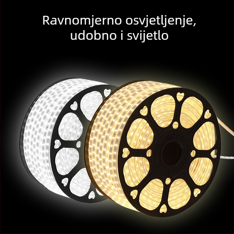 LED trakica 5730, vanjska vodootporna, 220V visokog napona, promjena boja uz regulaciju svjetline, silikon dekorativna svjetleća traka za kućnu i inženjersku primjenu