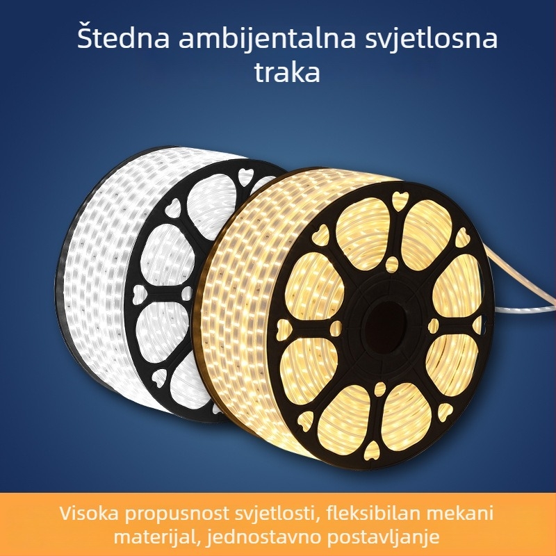 LED trakica 5730, vanjska vodootporna, 220V visokog napona, promjena boja uz regulaciju svjetline, silikon dekorativna svjetleća traka za kućnu i inženjersku primjenu