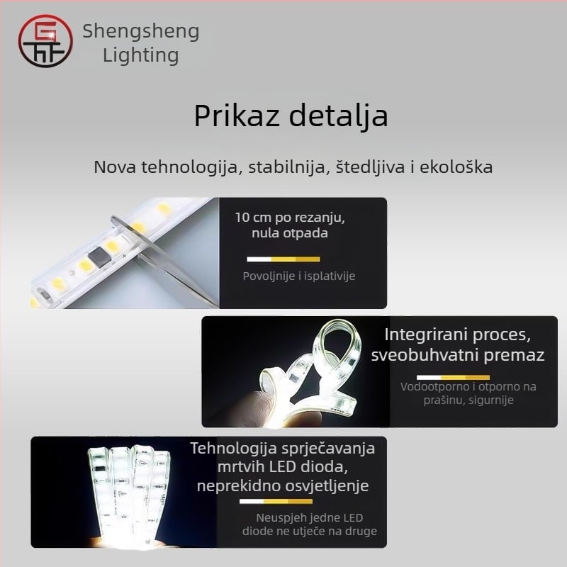 220V fleksibilna RGB neon LED traka, 2835, tri boje, 5050RGB, vodootporna vanjska LED traka 5730