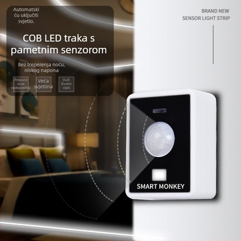 LED traka sa senzorom za ambijentalno osvijetljenje sobe, vodootporna, samoljepljiva, pogodna ispod kreveta, za stepenice i balkon
