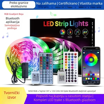 RGB LED trak 5050, niskonaponski, samoljepljivi, kontrola putem Bluetooth aplikacije za ambijentalno osvjetljenje