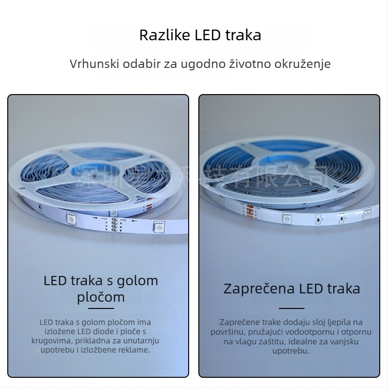 RGB LED trak 5050, niskonaponski, samoljepljivi, kontrola putem Bluetooth aplikacije za ambijentalno osvjetljenje
