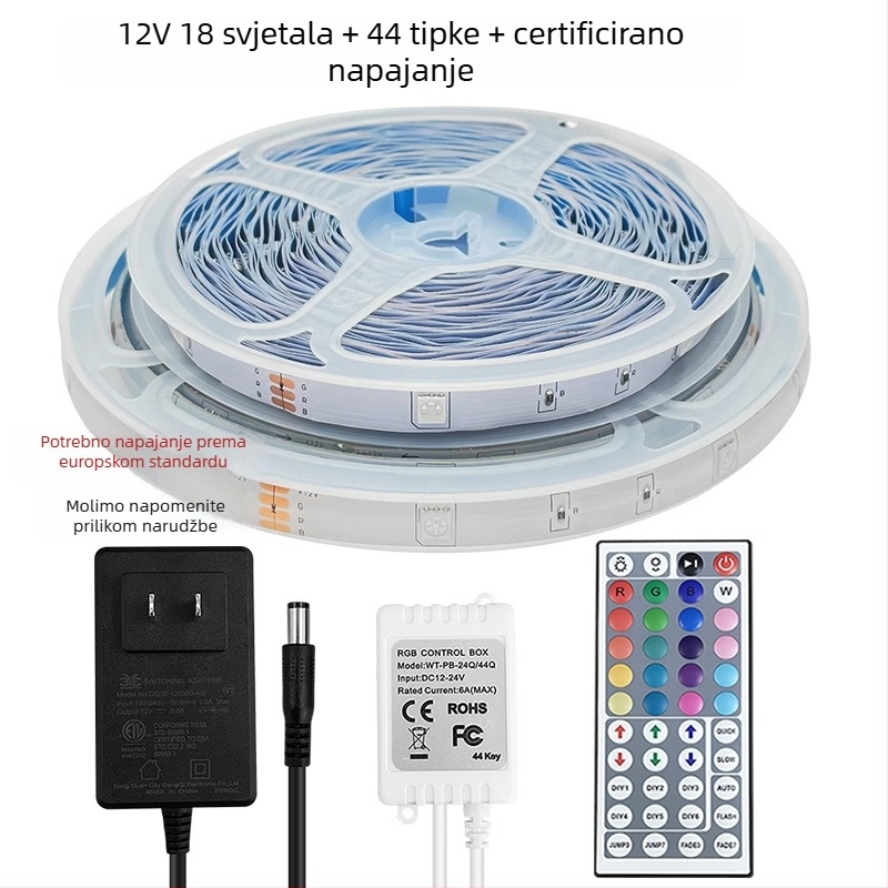RGB LED trak 5050, niskonaponski, samoljepljivi, kontrola putem Bluetooth aplikacije za ambijentalno osvjetljenje