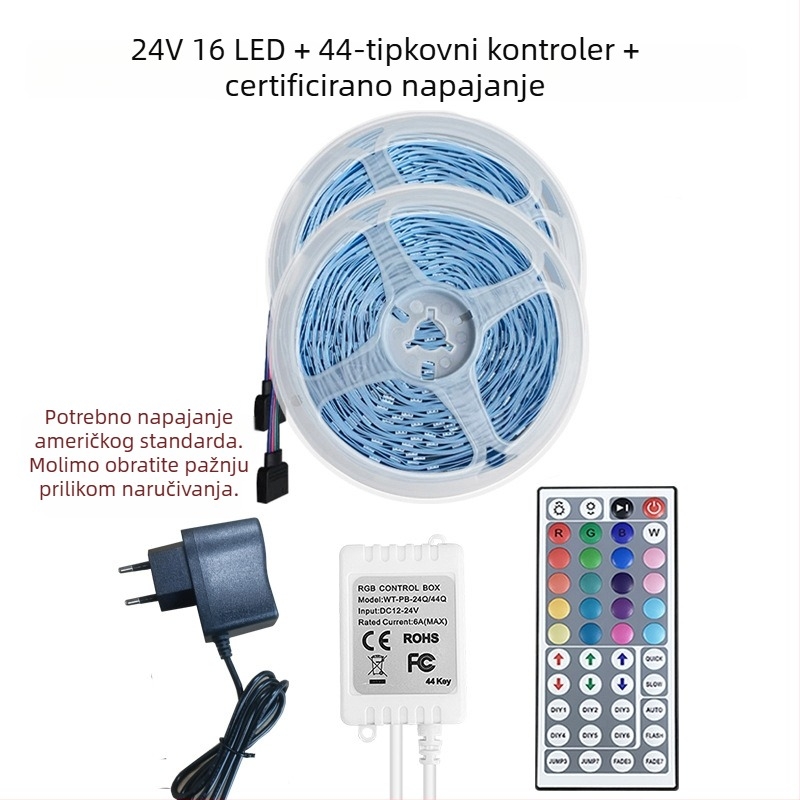 RGB LED trak 5050, niskonaponski, samoljepljivi, kontrola putem Bluetooth aplikacije za ambijentalno osvjetljenje