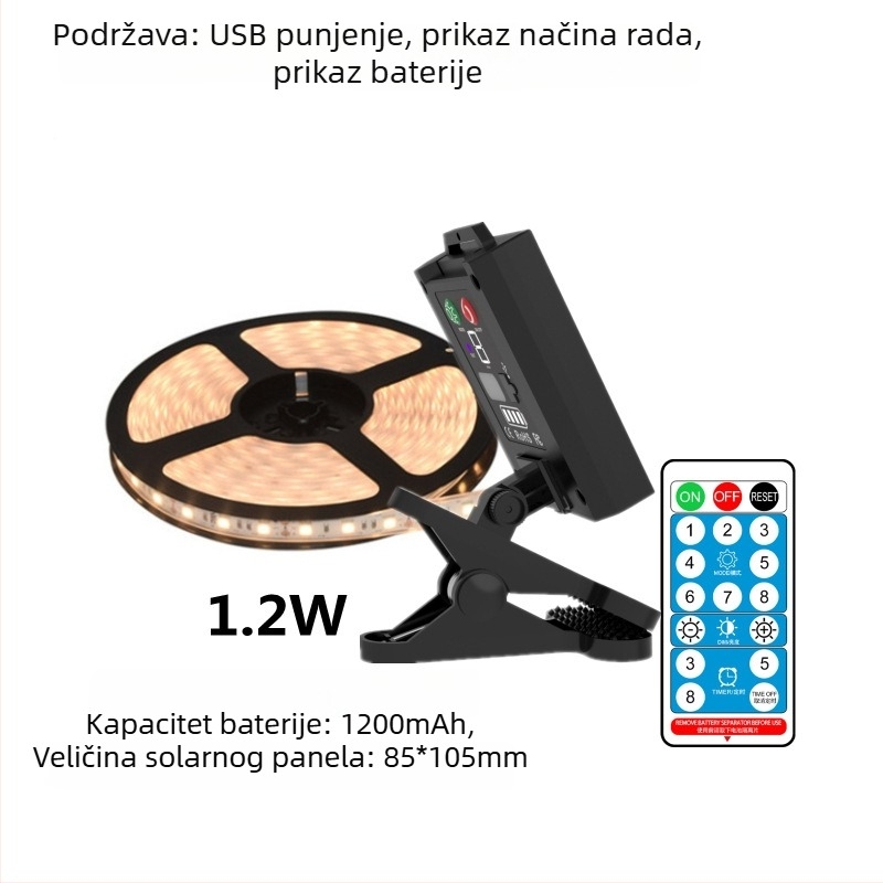 Solarne LED trake s gumiranim premazom za vanjsku dekoraciju dvorišta, paviljona, vrta i balkona