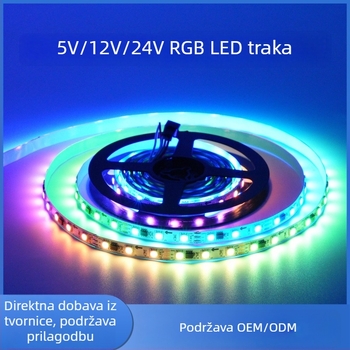 Vanjska vodootporna RGB LED traka s efektom tekućih boja, niskog napona 5V/12V/24V, za barove i KTV prostore