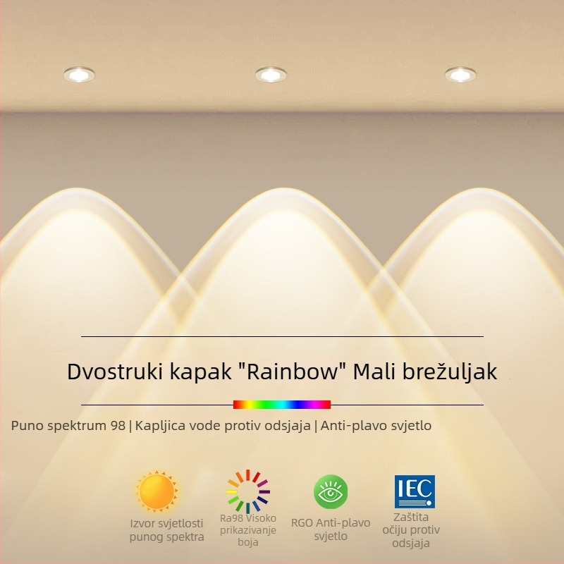 Rainbow Hill ugrađeno LED spot svjetlo za dnevni boravak, downlight, osvjetljenje zida za TV, ambijentalno zidno svjetlo, s cijelim spektrom