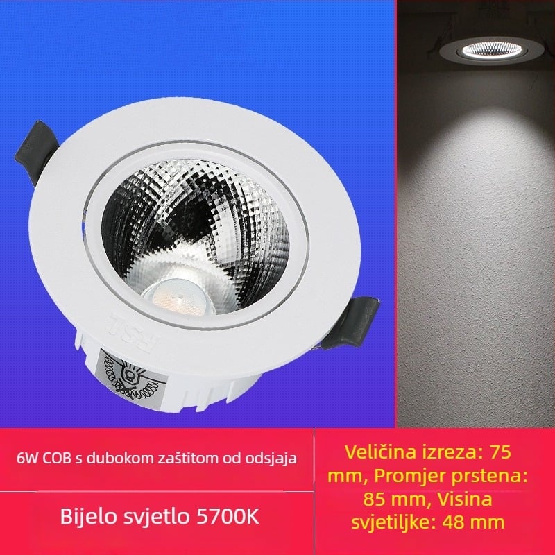 Foshan Lighting LED anti-glare ugrađena stropna spot rasvjeta COB za dnevni boravak