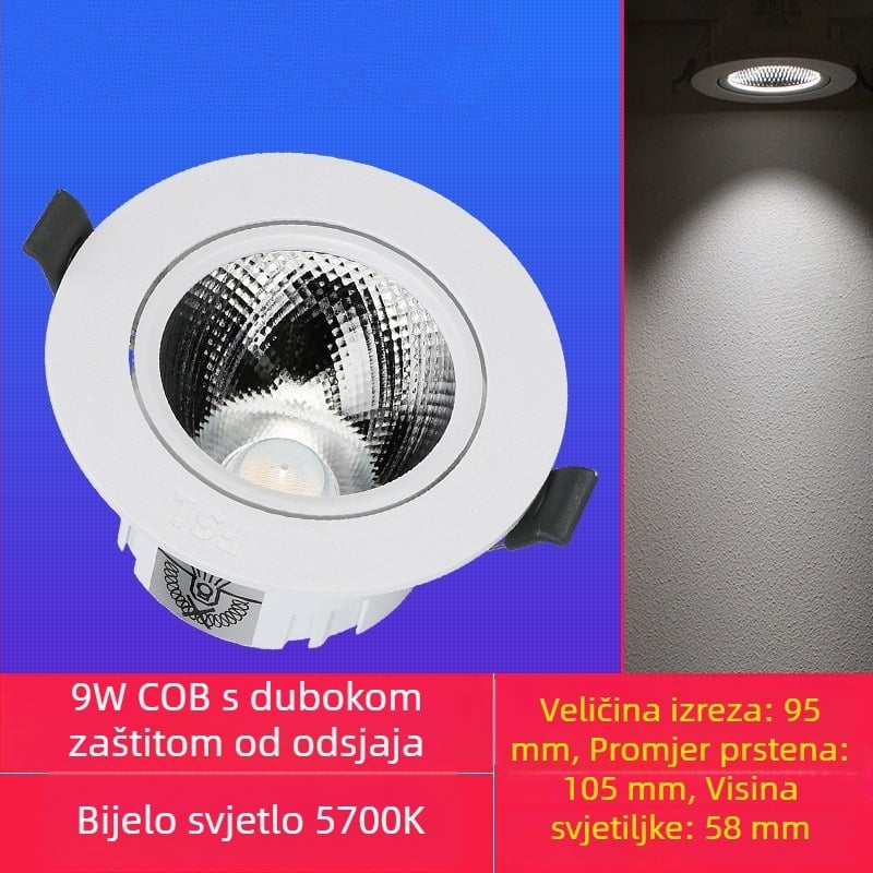 Foshan Lighting LED anti-glare ugrađena stropna spot rasvjeta COB za dnevni boravak