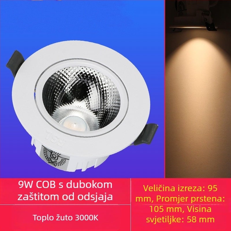Foshan Lighting LED anti-glare ugrađena stropna spot rasvjeta COB za dnevni boravak
