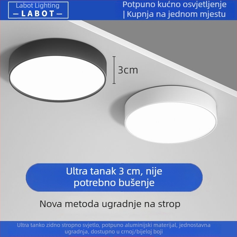 Izuzetno tanak kružni LED downlight za površinsku montažu za dnevni boravak, spavaću sobu i hodnik
