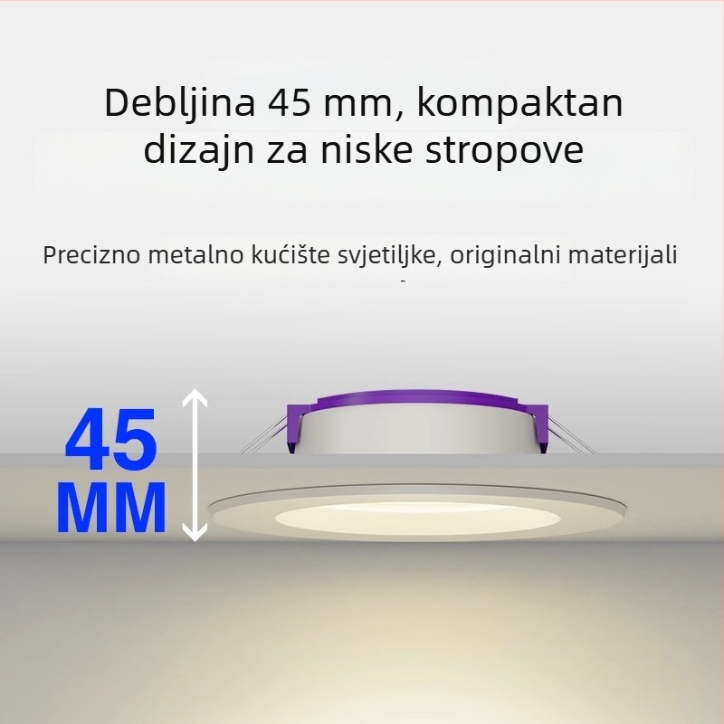 LED downlight za strop 7W/9W/12W, za dnevni boravak, ugrađeni spot