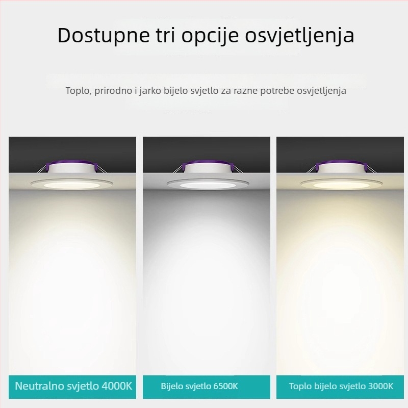 LED downlight za strop 7W/9W/12W, za dnevni boravak, ugrađeni spot