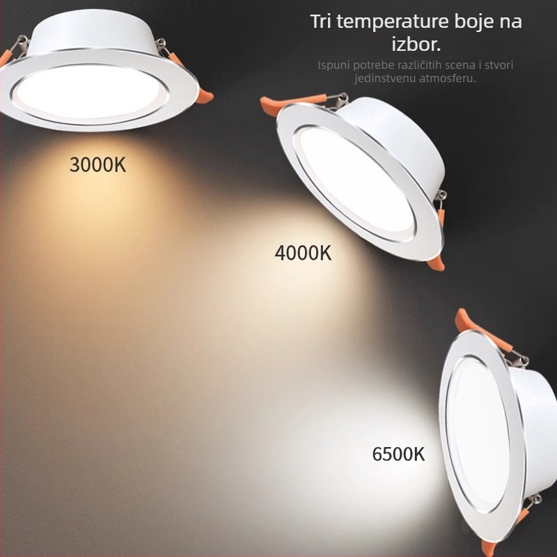 FSL LED ugrađeni downlight u strop, 2,5 inča, ultra-tanki aluminijski kućište, usmjereno svjetlo za dnevni boravak i hodnik