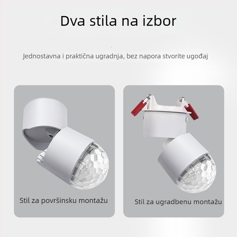 LED reflektor s površinskim montažom, atmosfersko osvjetljenje s vodnim valovima, za ulazni hodnik, dnevni boravak i spavaću sobu, minimalistički moderni stil, aluminijsko kućište