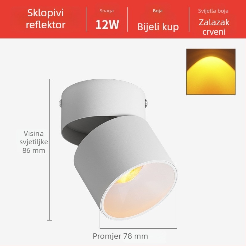 Ugradni zidni reflektor za kućnu upotrebu – osvjetljenje zidova u hodniku, ulazu i spavaćoj sobi, osvjetljenje za slike
