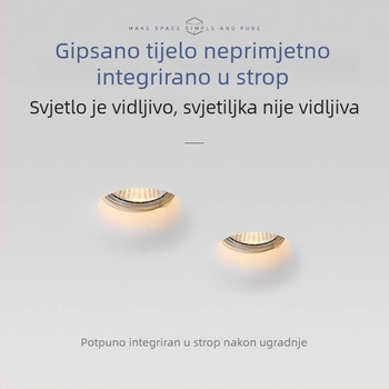 Ugrađeni gipsani downlight s GU10 LED izvorom, skriveni stropni reflektor za dnevni boravak i komercijalno osvjetljenje