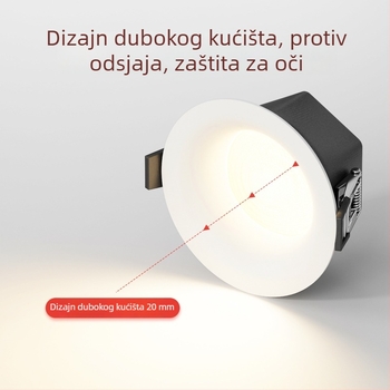 LED downlight bez okvira, s punim spektrom, ugrađen u dnevnu sobu, otvor 75 mm