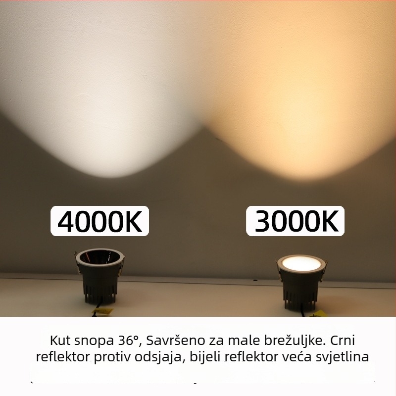 Tang River LED ugradbeno stropno svjetlo za dnevni boravak, CRI 98, anti-glare COB zidno pranje svjetlo, podesiva jačina svjetla