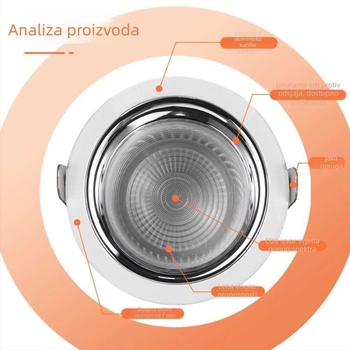 LED downlight s anti-glare, uski okvir od 98 mm, za hodnik i kuhinju, ugrađeno stropno svjetlo, duboka čašica, bez glavnog svjetla