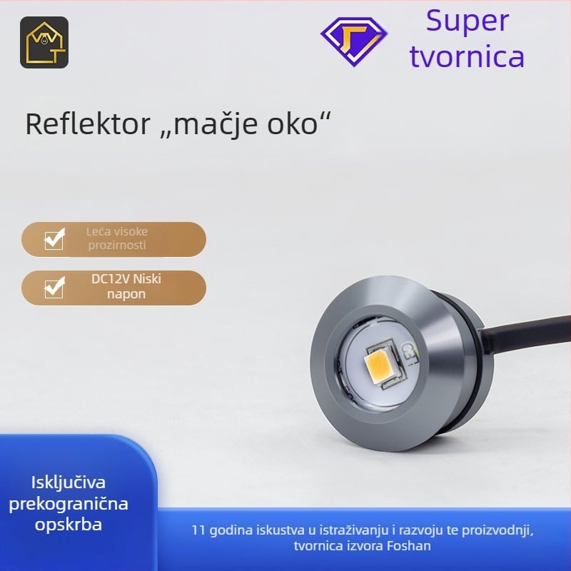 Cat-Eye LED spot za vitrine i ormare, 12V niskonaponsko osvjetljenje, ugrađeno, mali spot