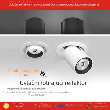 LED reflektor s izvučnim nosom nalik slonovoj proboscisi, ugrađena u strop, podesiv kut, za trgovine odjećom i kafiće