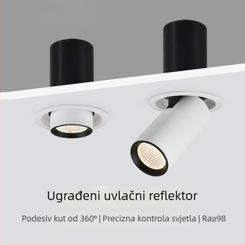 LED reflektor s izvučnim nosom nalik slonovoj proboscisi, ugrađena u strop, podesiv kut, za trgovine odjećom i kafiće