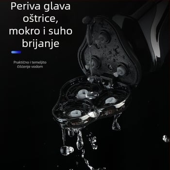 Dingke LED5000 Električni brijač – 3-u-1, plutajuća glava s tri oštrice, trimer za nos, odvojiva i periva glava