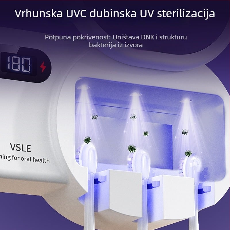 Pametni UV sterilizator za četkice za zube s sušenjem, zidni držač za pohranu, dizajn kapsule svemira