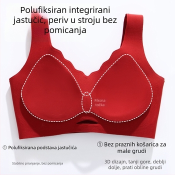 Crveni ženski komplet grudnjaka u crvenoj kutiji za poklon, bežični, push-up za mali obujam grudi, vjenčano donje rublje