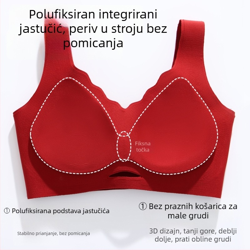 Crveni ženski komplet grudnjaka u crvenoj kutiji za poklon, bežični, push-up za mali obujam grudi, vjenčano donje rublje