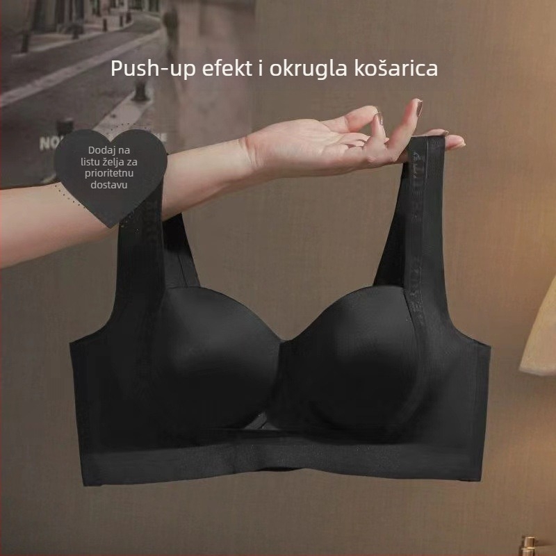 Bešivni grudnjak za žene s malim grudima, push-up košarice za vizualni volumen, bez čeličnog prstena, udoban i prozračan