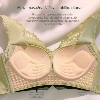 Podesivi latex grudnjak s čipkom bez žica, za male grudi, prozračan, push-up