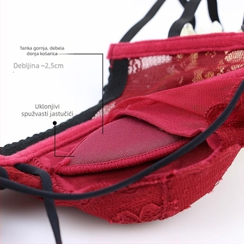 Nova seksi set donjeg rublja za žene s francuskom čipkom, tanki prozračni ljetni grudnjak