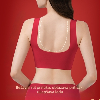 Crveni set grudnjaka za nevjestu sa bezšivnim leđima, vest stil, oblikovane košarice, zodiac godina