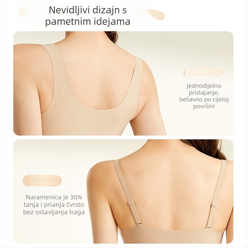 Nevidljivi bešivni grudnjak za male grudi, push-up, protiv opuštanja, oblikovanje leđa, lagan za ljeto