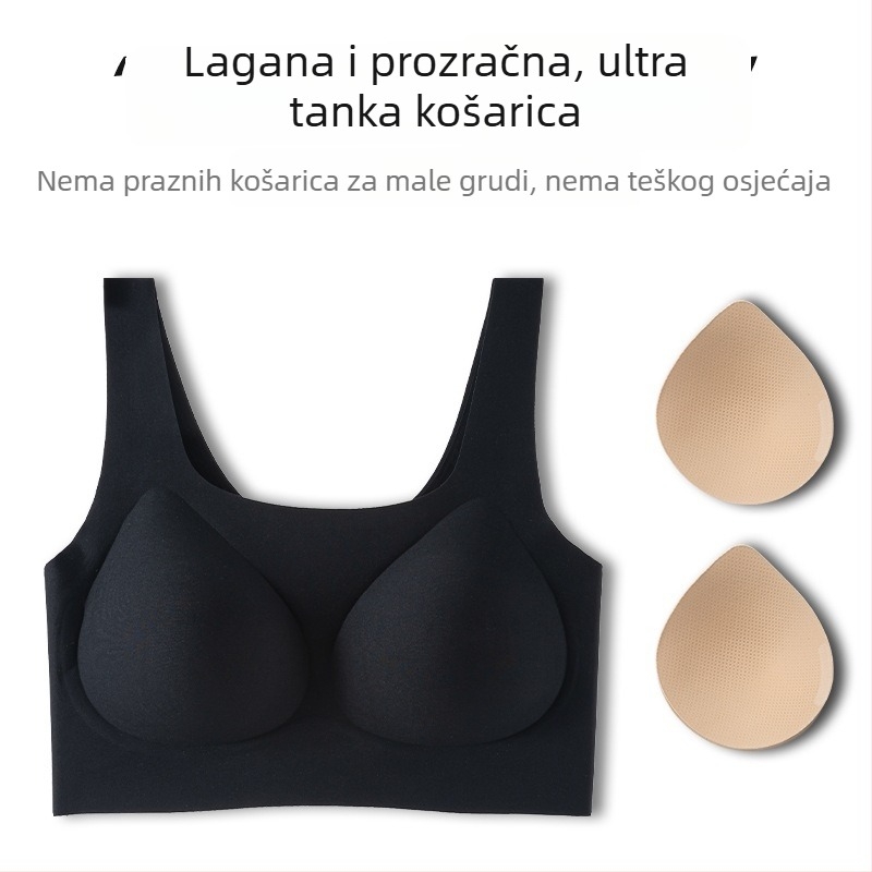 Nevidljivi bešivni grudnjak za male grudi, push-up, protiv opuštanja, oblikovanje leđa, lagan za ljeto