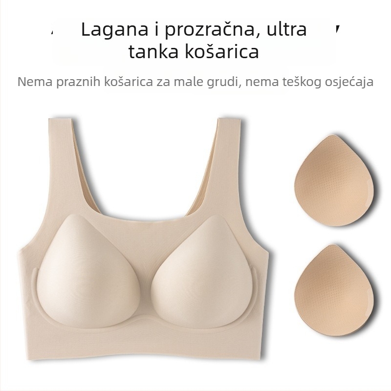 Nevidljivi bešivni grudnjak za male grudi, push-up, protiv opuštanja, oblikovanje leđa, lagan za ljeto