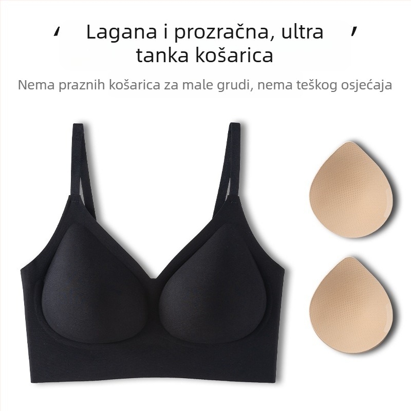 Nevidljivi bešivni grudnjak za male grudi, push-up, protiv opuštanja, oblikovanje leđa, lagan za ljeto
