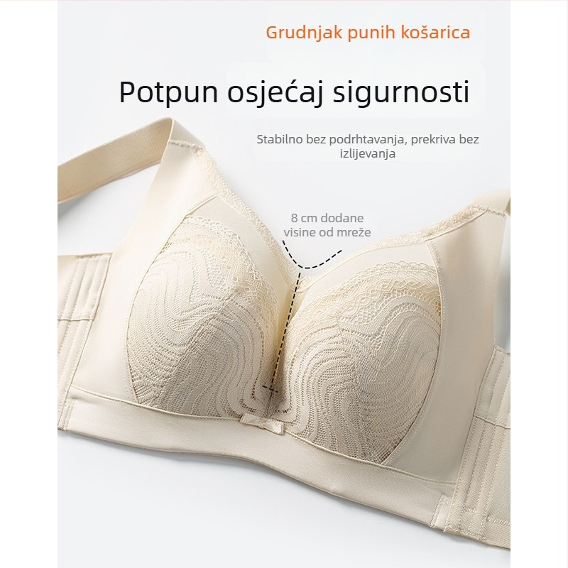 Sutien s punim košemom i push-up učinkom, oblikovanje bočnog dijela dojke i anti-sag potpora, s mekanim čeličnim umetkom