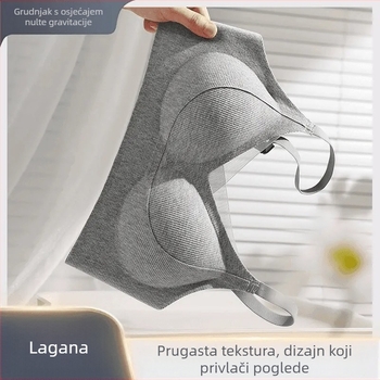 Ženski bešumni grudnjak s dvostrukim nježnim materijalom, podizanje, mek potpora, podesive naramenice, puna pokrivenost