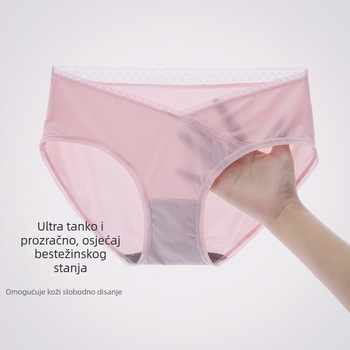 Bešivne trudničke gaćice trokutastog kroja, od pamuka, bez šavova, prozračne, brzo se sušeće, Ice Silk, srednje niska struka