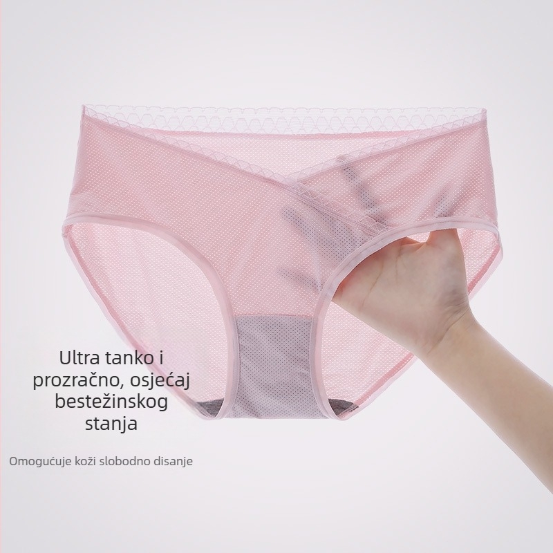 Bešivne trudničke gaćice trokutastog kroja, od pamuka, bez šavova, prozračne, brzo se sušeće, Ice Silk, srednje niska struka