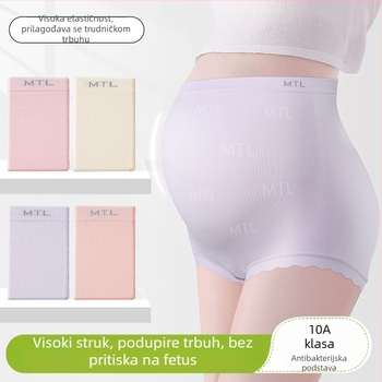 Gaćice za trudnoću s visokim strukom, elastične, antibakterijske, široki kroj, velika veličina, prozračna, za sve sezone