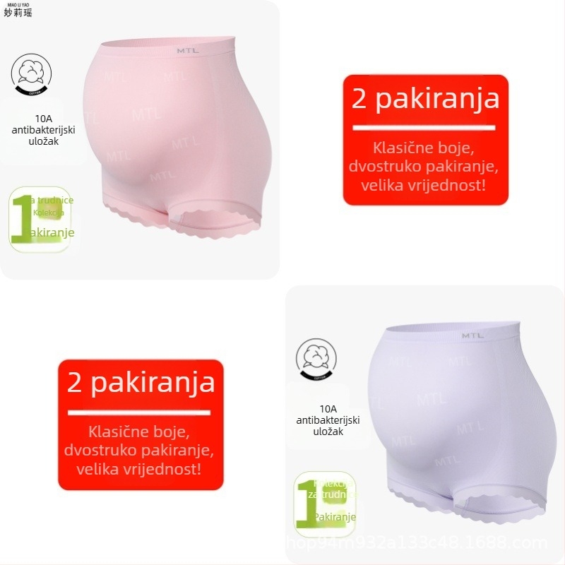 Gaćice za trudnoću s visokim strukom, elastične, antibakterijske, široki kroj, velika veličina, prozračna, za sve sezone