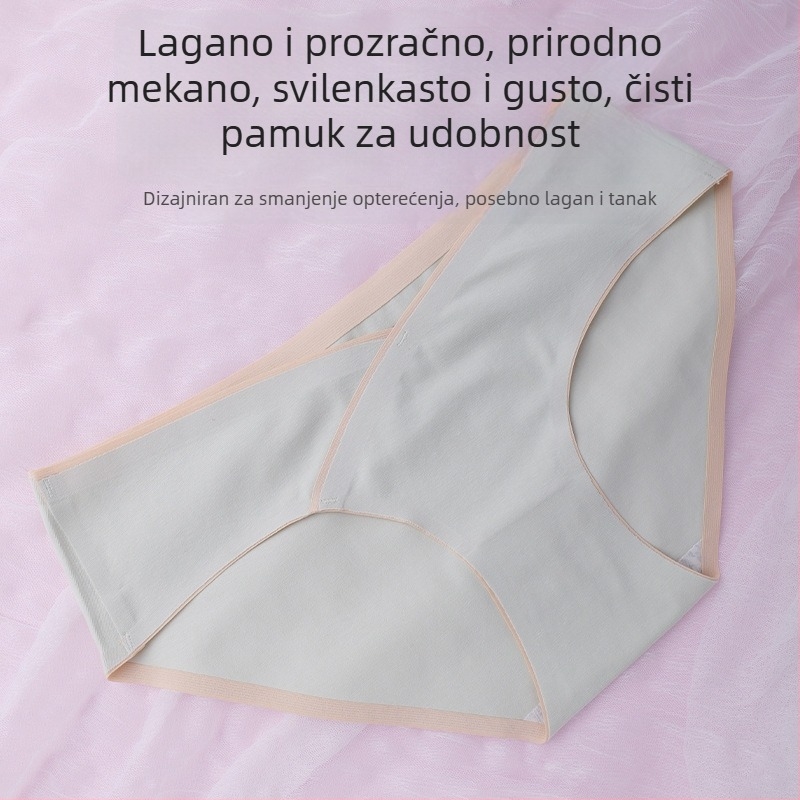 Trudničke pamučne gaćice za drugo i treće tromjesečje, niski struk, V oblik potpore trbuha
